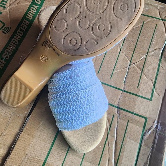 New Karen Scott White Elsa Womens Open Toe Slip On Slide Sandals Sz.10 - Picture 6 of 6